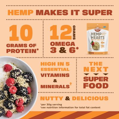 Manitoba Harvest Hemp Seeds, 10g Plant Based Protein and 12g Omega 3 &amp; 6 per Serving | Perfect for smoothies, yogurt &amp; salad | Non-GMO, Vegan, Keto, Paleo, Gluten Free, 16oz (Pack of 1)