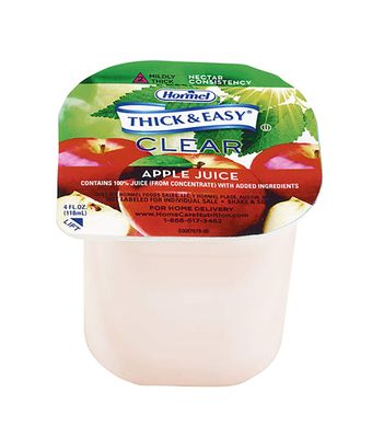 Physical Therapy Suppliers-19843 Thick &amp; Easy Thickened Apple Juice, Clear thickener for Natural Apple Juice Appearance, Nectar Consistency, Pack of 24, 4 oz. Each