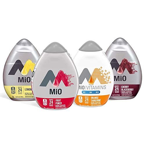 MiO Liquid Water Enhancer (Variety Pack) Orange Tangerine, Fruit Punch, Lemonade &amp; Cherry Blackberry (Pack of 4)