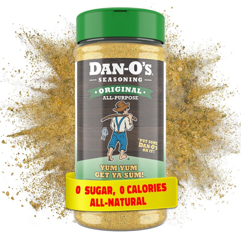 Dan-O&#39;s Original Seasoning - Great on Chicken, Meats, Veggies - All-Purpose, All-natural, Sugar Free, Zero Calorie, Savory Seasoning for Cooking Anything, marinade, rub, dips - Medium bottle (8.9 oz)