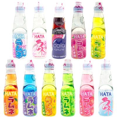 Snackathon Ramune Japanese Soda, Variety Pack (11 Flavors), 6.76 Ounce, 11 Bottles
