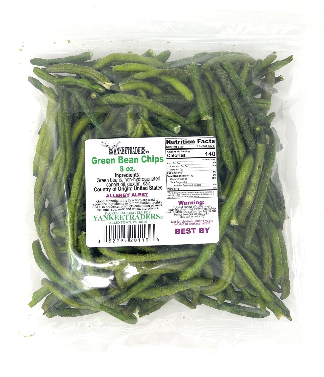 Yankee Traders Green Bean Chips, 8 Ounce