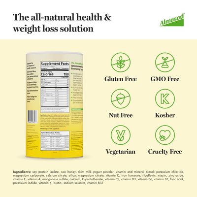 Almased Meal Replacement Shake - 6 Pack - Plant Base Protein - Non GMO, Gluten Free,17.6 oz - (6 Pack)