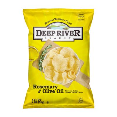 Deep River Snacks Kettle Chips, Rosemary &amp; Olive Oil, 2-Ounce Bags (Pack of 24)