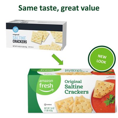 Amazon Saver, Saltine Crackers, 16 Oz (Previously Happy Belly, Packaging May Vary)