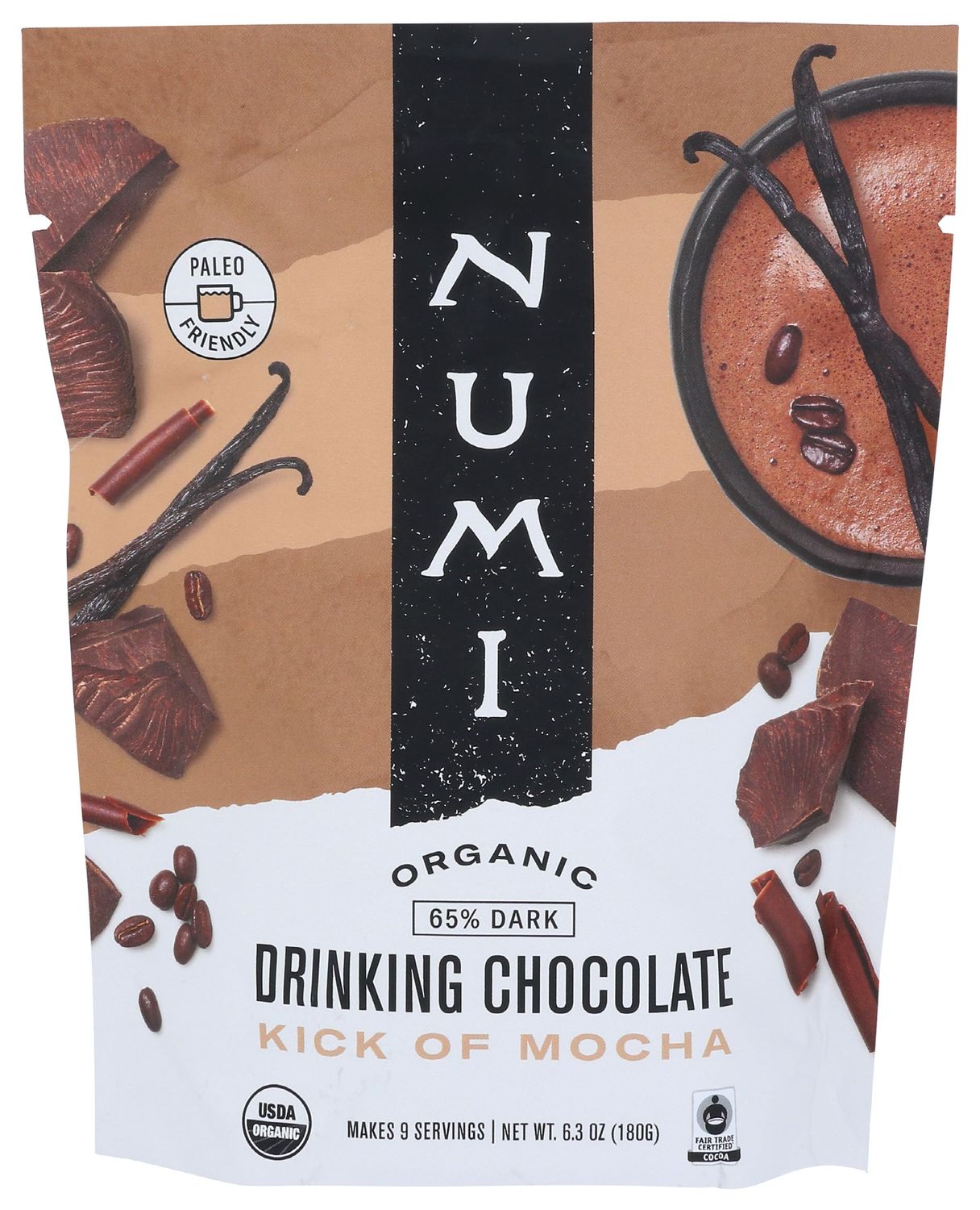 NUMI Organic Kick of Mocha Drinking Chocolate, 6.3 OZ