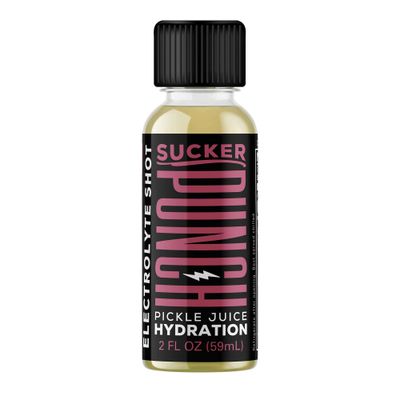 Suckerpunch Hydration Pickle Juice Shot, Spicy Dill Flavor, Gluten Free, Post Workout, Spicy Pickle Electrolyte Drink, Low Calorie, Muscle Cramp Defense, Potassium, Keto Friendly, Non GMO, 2 Oz, 12 CT