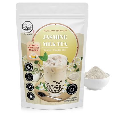 Jasmine Green Tea Bubble Milk Tea Instant 3in1 Powder Mix - 1kg (33 Drinks) | For Boba Tea, Milkshake, Blended Frappe and Bakery | Authentic Taiwan Recipe | No Preservatives by Moriyama Teahouse