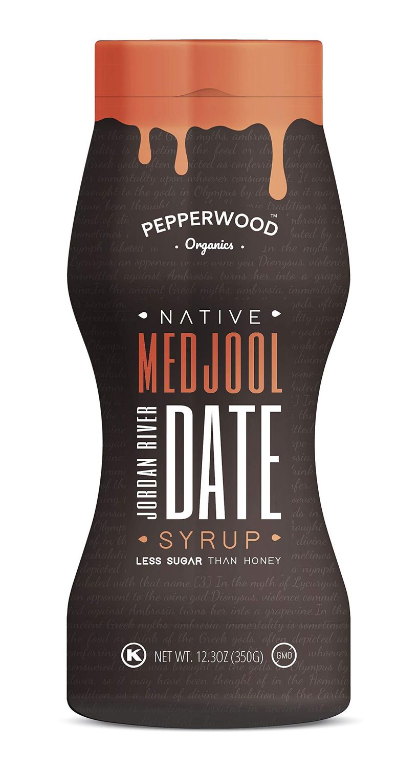 Organic Medjool Date Syrup 14 Ounce (400g) - 100% Pure Jordan River Medjool Dates - Non-GMO, Kosher - by Pepperwood Organics