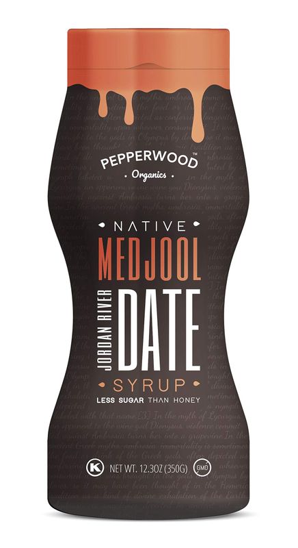 Organic Medjool Date Syrup 14 Ounce (400g) - 100% Pure Jordan River Medjool Dates - Non-GMO, Kosher - by Pepperwood Organics