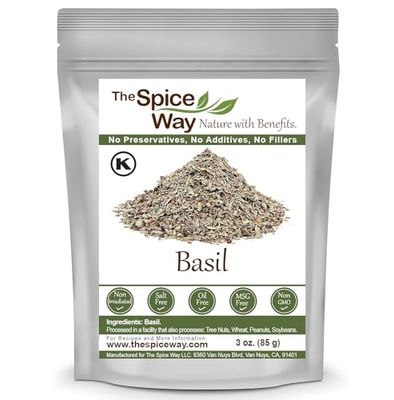 The Spice Way Basil Leaves - (3 oz) pure dried basil seasoning leaves