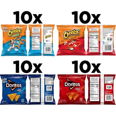 Frito Lay Doritos &amp; Cheetos Mix Variety Pack, (Pack of 40)