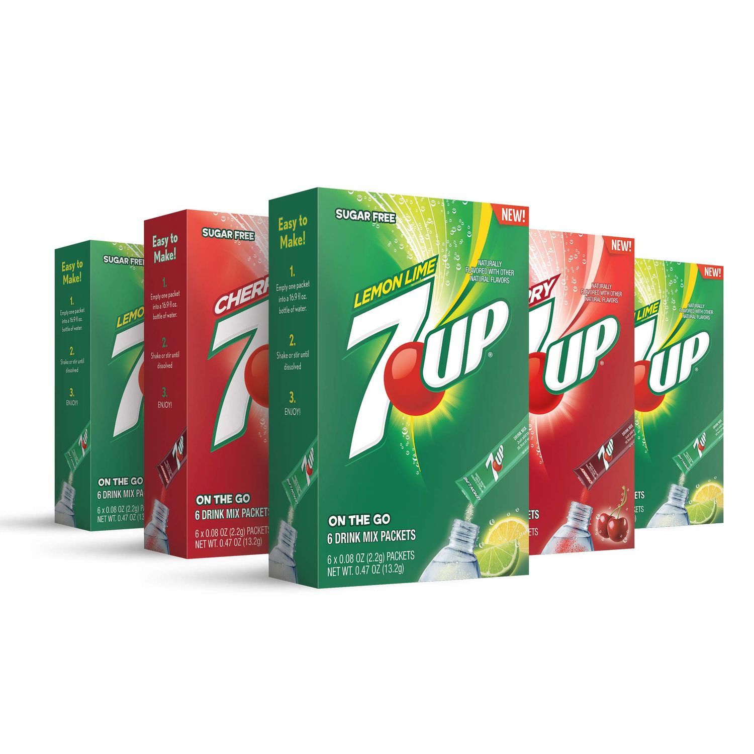 7-UP Powder Drink Mix - Sugar Free &amp; Delicious (Variety, 30 Sticks)