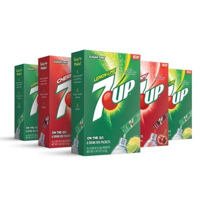 7-UP Powder Drink Mix - Sugar Free &amp; Delicious (Variety, 30 Sticks)