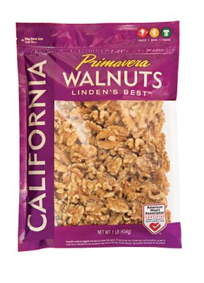 Primavera Walnuts Halves and Pieces 1lb - Bulk Unsalted Walnuts 100% California - Organic Walnuts Raw for Baking &amp; Cooking, Snack Topping - Raw Walnuts Vegan Protein, Keto Snack, Gluten Free