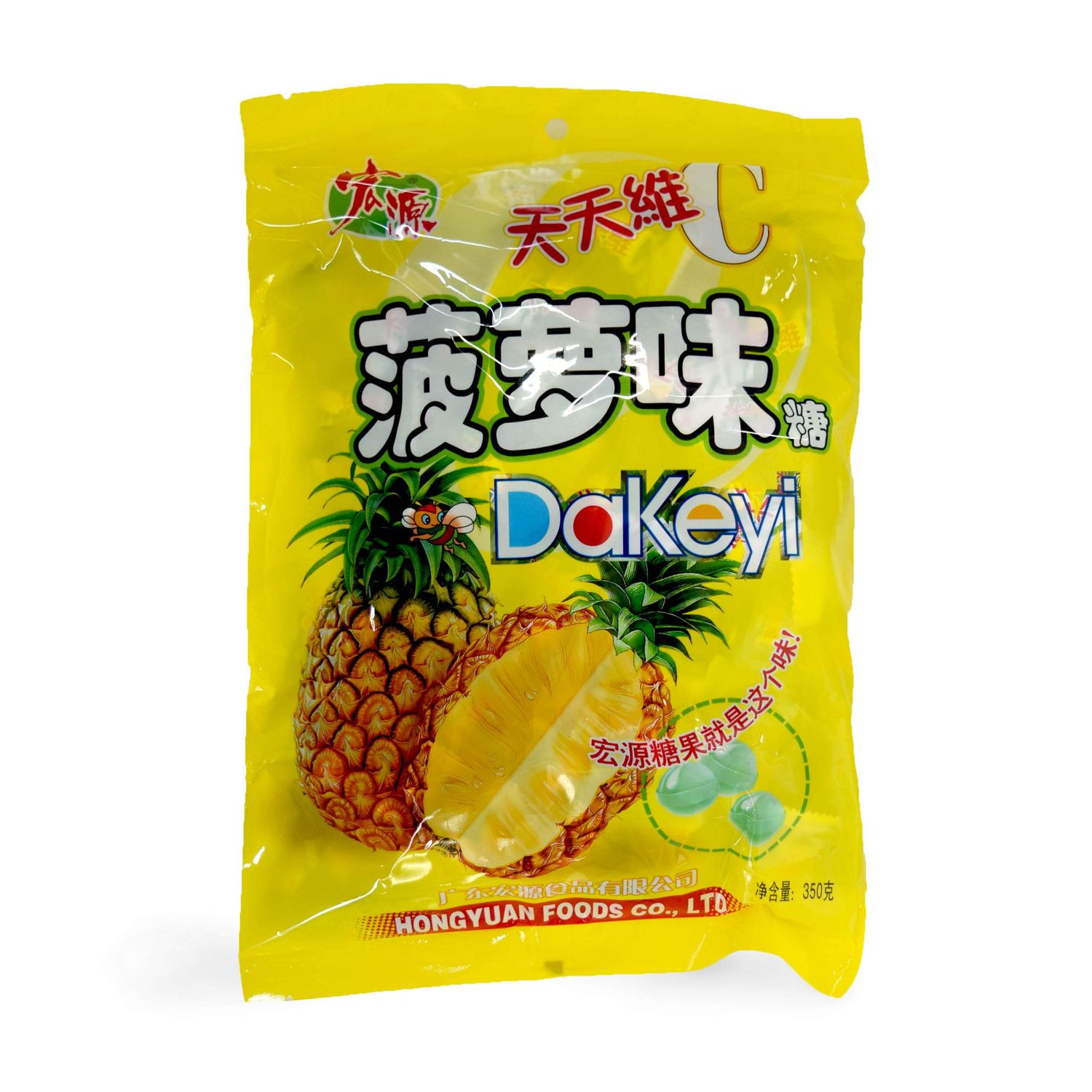 Classic Series Dakeyi Pineapple Hard Candy Hong Yuan 350g Bag