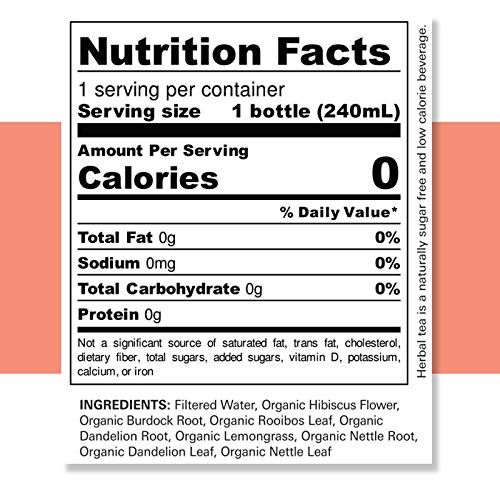 TEAONIC I Love My Skin Detox Tea, Refreshing Herbal Tea With Hibiscus And Lemongrass, Zero Calorie, Sugar-Free, Caffeine-Free, USDA-Certified Organic Tea, Pack of 12, 8 Fl. Oz Each