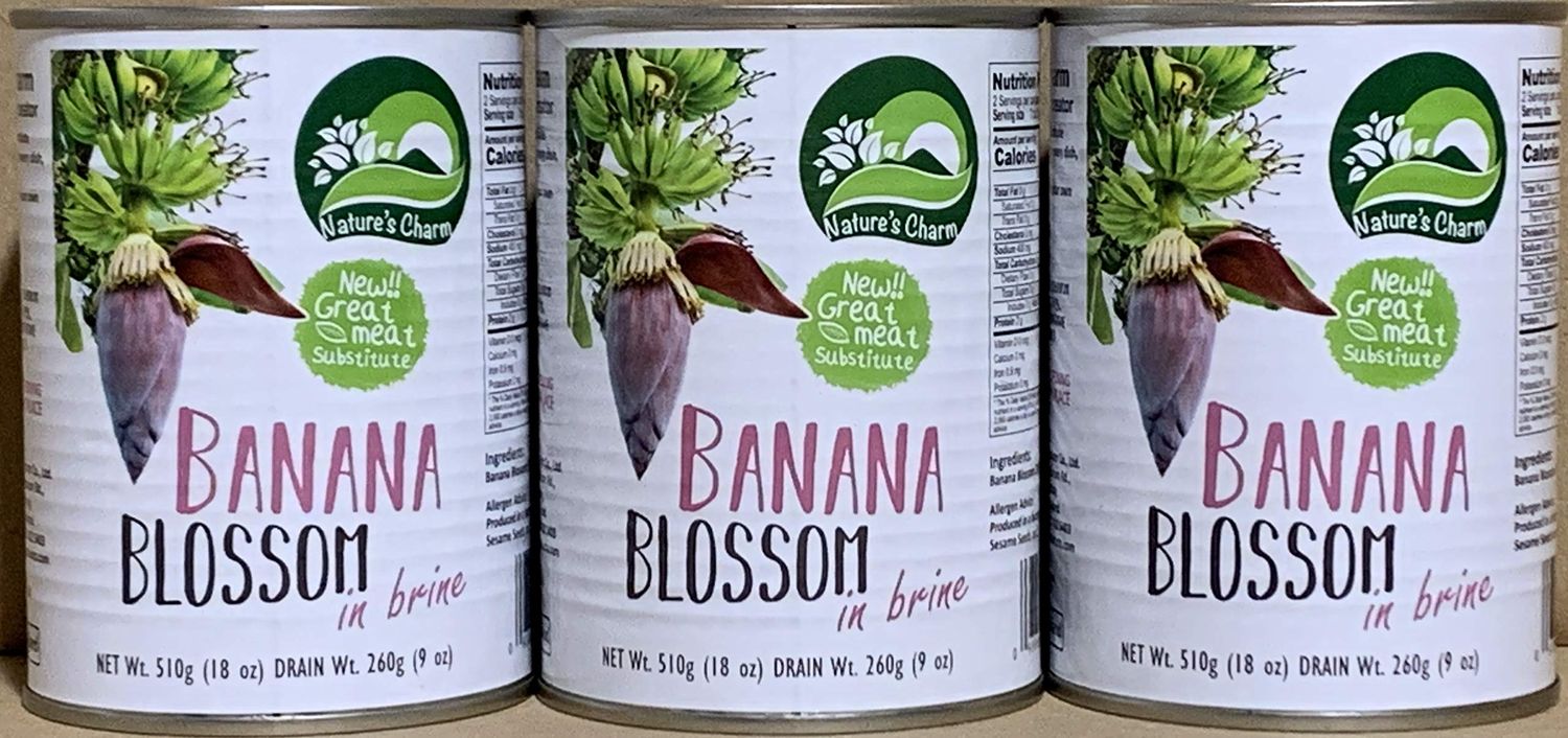 KC Commerce Nature&#39;s Charm Banana Blossom In Brine 18oz By KC Commerce (Pack of 3)