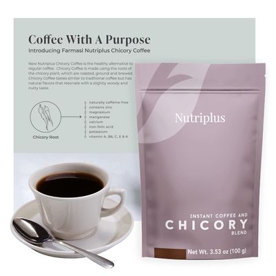 FARMASi Nutriplus Chicory Instant coffee &amp; chicory blend, a significant amount of prebiotic fiber for metabolism, improving the digestive system / 200GR