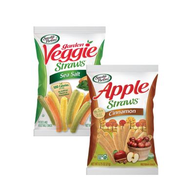 Sensible Portions Sweet &amp; Salty Straws Variety Pack, Apple Straws and Sea Salt Veggie Straws, 0.75 oz Bag (Pack of 24)