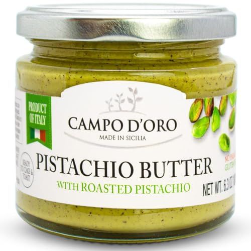 Pistachio Nut Butter 635 oz 180g Sweet Sicilian Pistachio Cream Spread Spreadable Pistachios from Sicily Italy No Palm Oil Campo DOro
