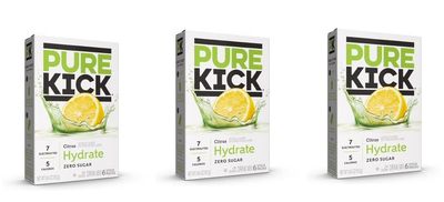 Pure Kick Hydration Singles To Go Drink Mix, Citrus, 3 Boxes, 6 Packets Per Box (18 Single Servings)