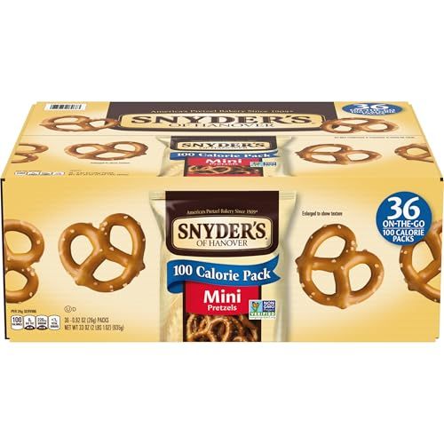 Snyder&#39;s of Hanover Mini Pretzels, 100 Calorie Individual Packs, 36 Ct