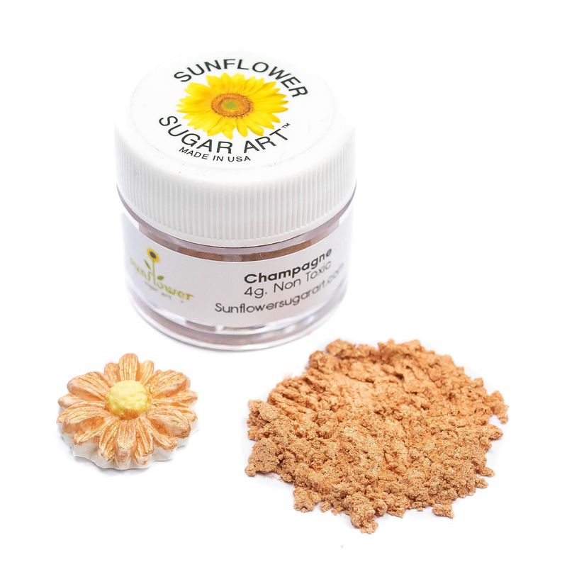 Champagne Edible Luster Dust | 6 Grams Food Grade Cake Dust Shimmer Powdered, Edible Metallic Powder Food Coloring for Cake Decorating, Chocolates, Fondant, Drinks, Painting, Vegan