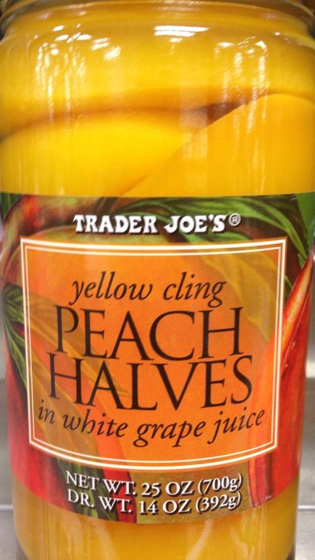Trader Joe&#39;s Yellow Cling Peach Halves in White Grape Juice