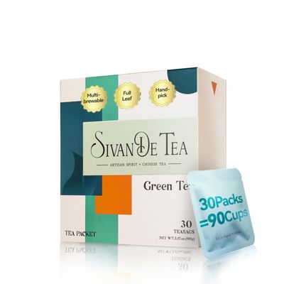 SIVANDETEA Green Tea Bags Individually Wrapped Tea Bags,Cold &amp; Hot Tea, Unsweetened, Smooth, Robust, Multi-brewable, Tea 30 Count (Pack of 1)