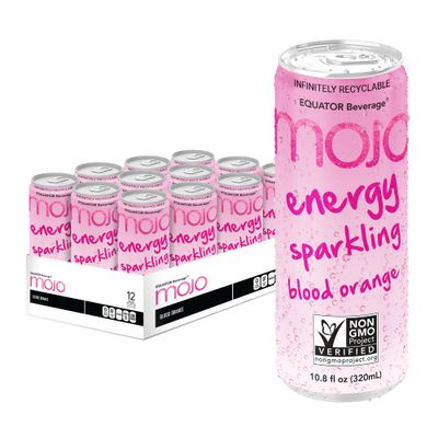 MOJO Energy Sparkling Blood Orange | Hydration Drink &amp; Sports Drink | Electrolytes Beverage 1043 mg | Vitamin B &amp; C | Hydration Drink for Skin &amp; Body | 10.8 Oz (Pack Of 12)