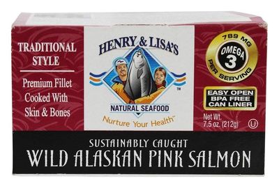 HENRY &amp; LISAS Wild Alaskan Pink Salmon, 7.5 OZ