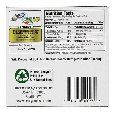 HENRY &amp; LISAS Wild Alaskan Pink Salmon, 7.5 OZ
