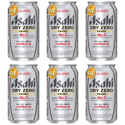 [Pack of 6] [Japan No. 1 Best NA Beer] ASAHI 0.00% Non-Alcohol, Premium Japanese Beer Beverage, , Zero Calories And Gluten Free (DRY ZERO)