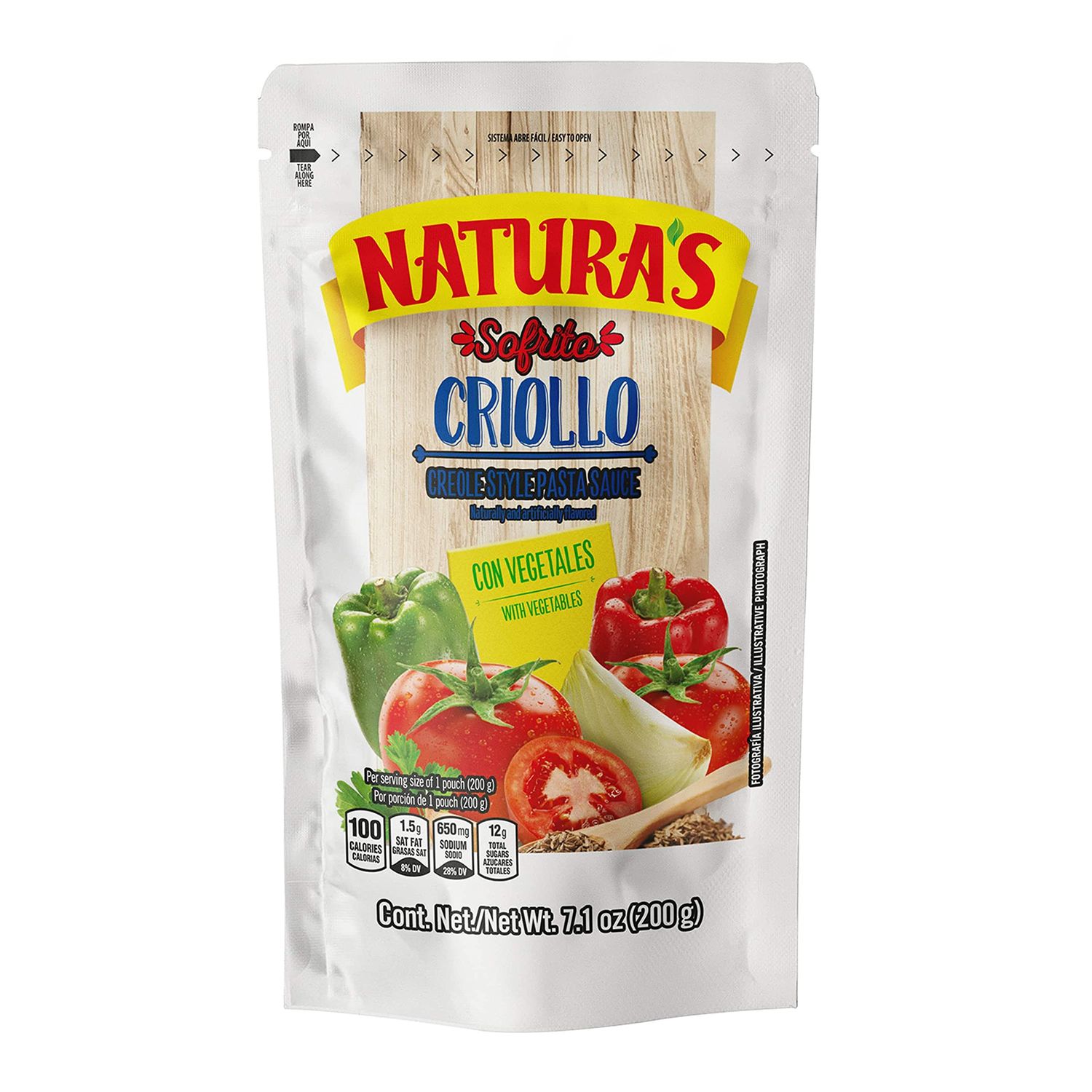 Natura&#39;s Sofrito Criollo Sauce, 7.1oz. Pouch (Pack of 3)