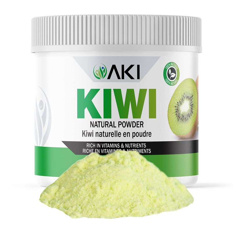 AKI KIWI Powder (5.29Oz/150G) Good In Nutrients &amp; Vitamins, Ideal Light Green Food Coloring for Protein Smoothies, Juice, Glazing, Yogurt, Popsicles, or Desserts | GLUTEN-FREE, VEGAN