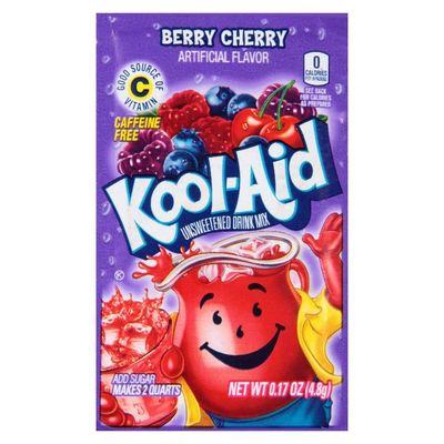 Kool-Aid Twists Blastin&#39; Berry Cherry Unsweetened Soft Drink Mix (Pack of 16)