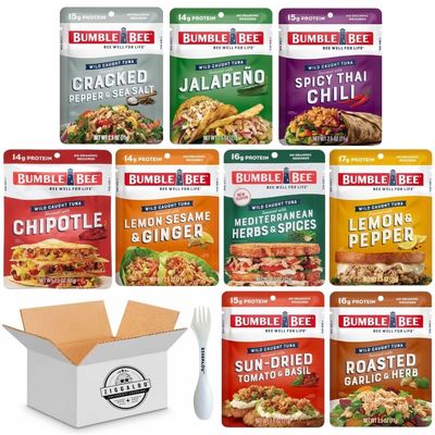 Bumble Bee Tuna 9 Flavor Variety Pack of Pantry Staple Pouches by ZIGGALOU