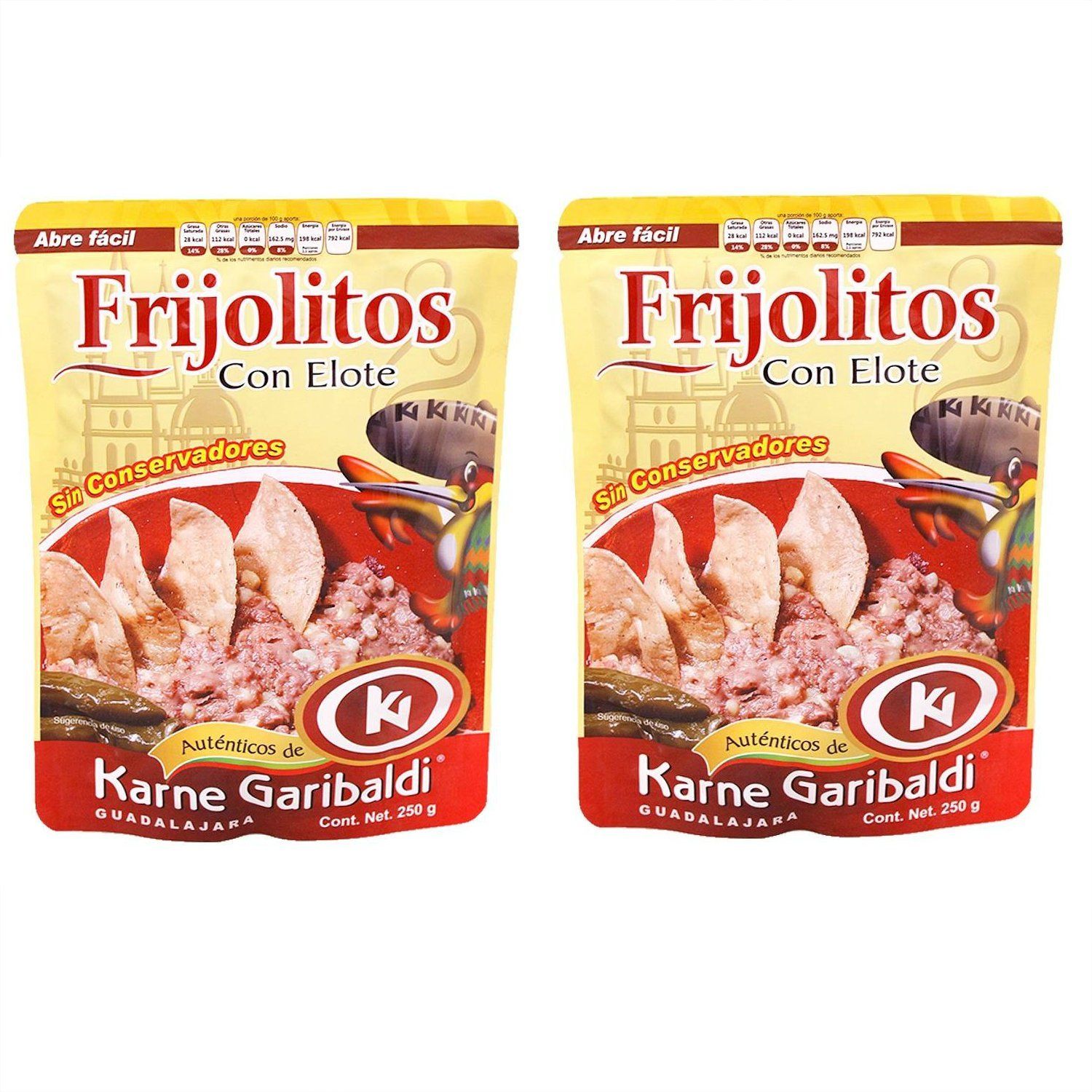 Frijoles con Elote Karne Garibaldi - Beans and Corn 250 grams - 8.81 oz (pack of 2)