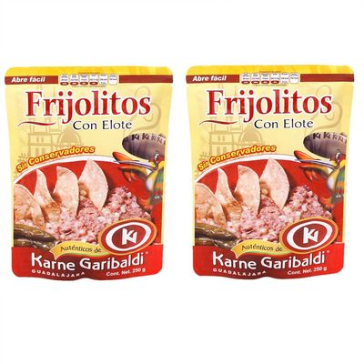 Frijoles con Elote Karne Garibaldi - Beans and Corn 250 grams - 8.81 oz (pack of 2)