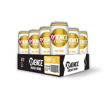 XYIENCE Energy Drink | Fuji Apple | Sugar Free | Zero Calories | Natural Flavors | Vitamin Fortified | 16 Fl Oz (Pack of 12)