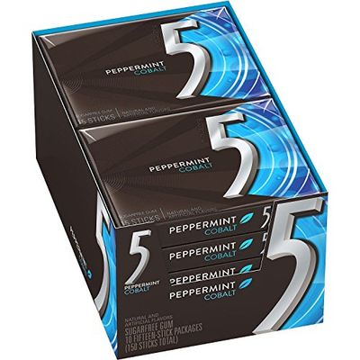Wrigley&#39;s 5 Cobalt Sugar Free Gum, Peppermint, 10 Count