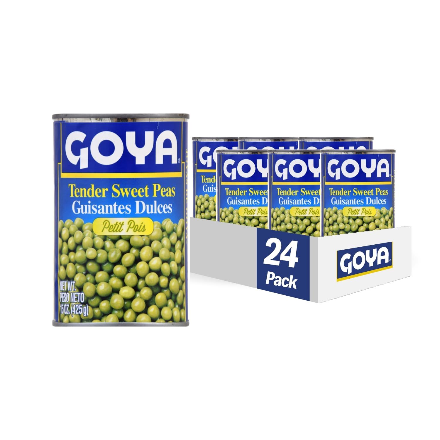 Goya Foods Tender Sweet Peas, 15-Ounce (Pack of 24), (2531)