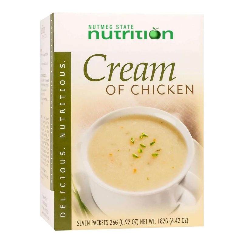 Nutmeg State Nutrition - High Protein Instant Soup Mix, Low Calorie, Low Fat, Low Carb, Ideal Protein Compatible, 7 Servings Per Box (Cream of Chicken)