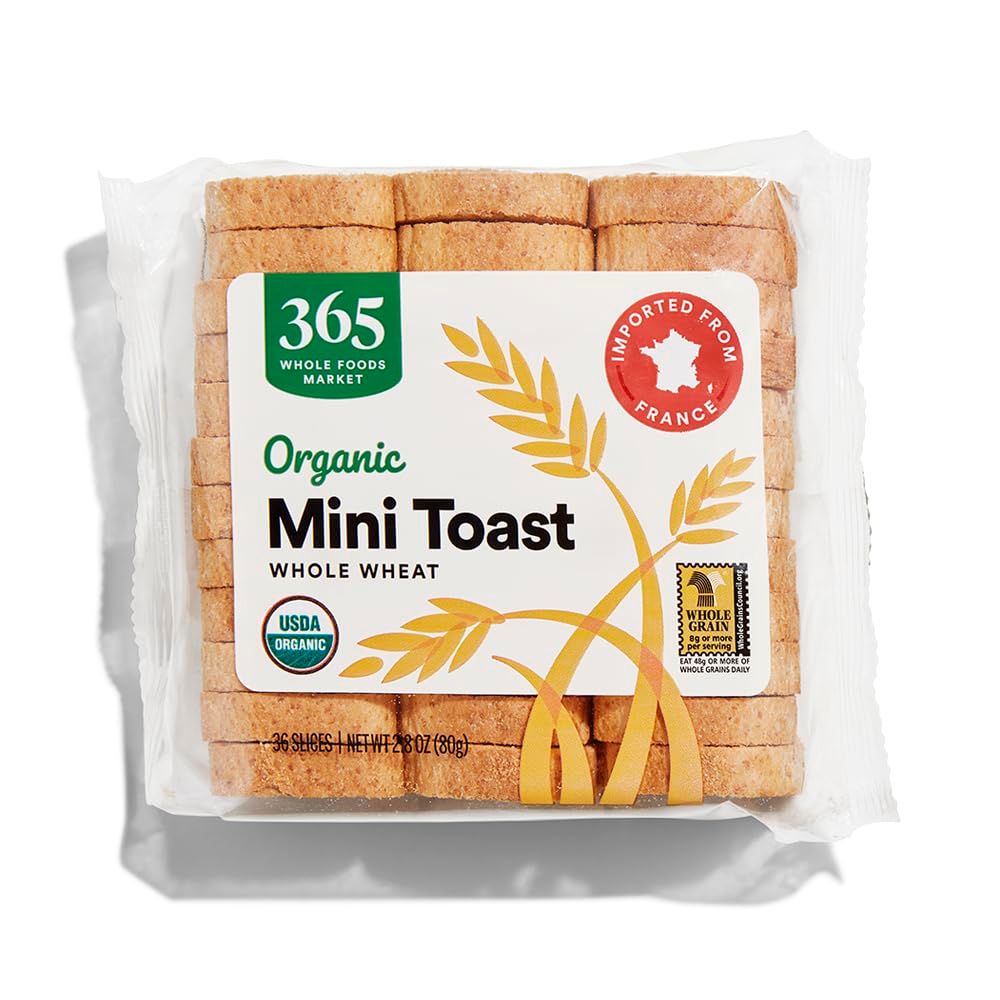 365 by Whole Foods Market, Toasts Mini Whole Wheat Organic, 2.8 Ounce