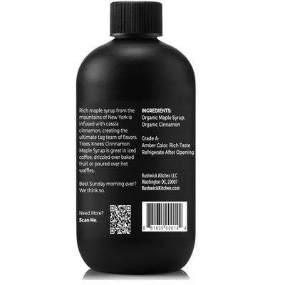 Trees Knees Cinnamon Maple Organic Maple Syrup Infused with Cassia Cinnamon 115 Ounce Bottle Vegan Gluten Free Paleofriendly GradeA Pure Maple Syrup Foodie Gifts Coffee Gifts Cocktail Gifts
