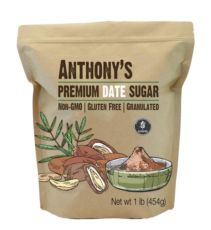 Anthony&#39;s Date Sugar, 1 lb, Gluten Free, Non GMO, Vegan, Granulated