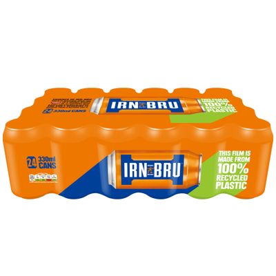 IRN-BRU From AG Barr The Original and Best Sparkling Flavored Soft Drink | A Scottish Favorite | 330 ML (Pack of 24)
