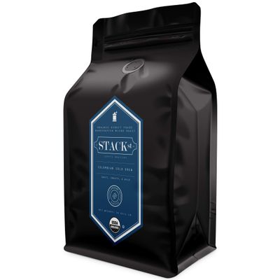 Organic Cold Brew Coffee Coarse Ground 1 LB - Colombian Supremo Reserve Flavor Dark Roast Coarse Grind - 100% Arabica Beans - Handcrafted, Single Origin, Micro Roast, Direct Trade - By Stack Street