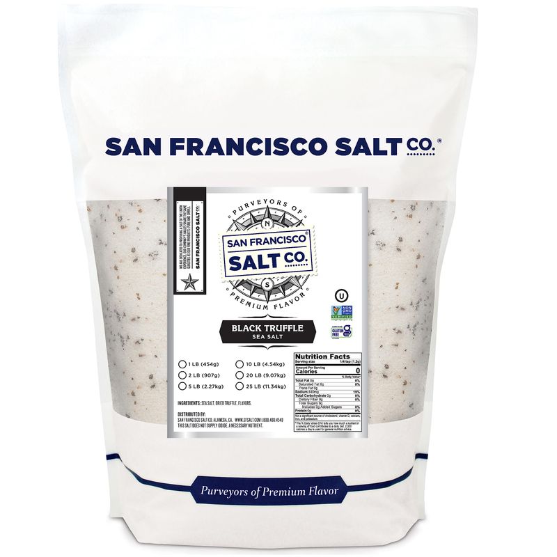 Italian Black Truffle Salt 1lb. Bulk Bag by San Francisco Salt Company